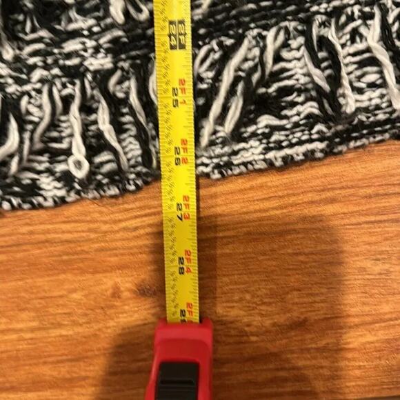 DO+BE Cardigan Sweater Color Block Grunge Oversized Looped Fringe Size Medium - Picture 8 of 8